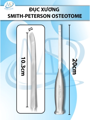 Đục xương Smith-Peterson Osteotome 20cm cong, D10.3cm R6mm  nặng 223g