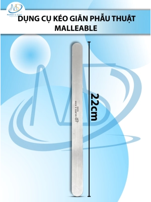 Dụng cụ kéo giãn phẫu thuật malleable (malleable retractor) Dài 22cm R1.5cm, làm từ thép không gỉ mềm dẻo có thể tái sử dụng