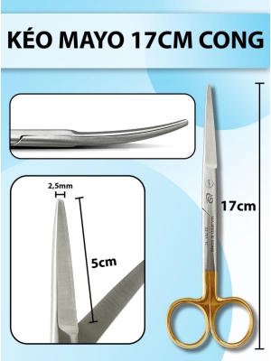 Kéo mayo 17cm cong, kéo cắt cân cơ nặng chắc khoẻ có tips TC