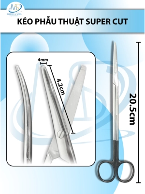 kéo phẫu thuật Super Cut Mayo 20.5cm cong d4.2cm r4mm