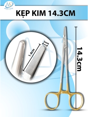 Kẹp kim Dài 14.3cm, đầu D1.4cm R3mm