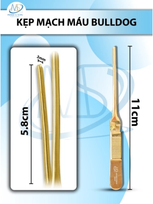 Kẹp mạch máu bulldog 11cmx3mm thẳng (11cm D5.8cm R3mm)