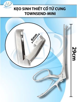 Kẹp sinh thiết cổ tử cung Townsend-Mini Đầu to ( Dài 29cm D6mm R3mm) đầu nhỏ ( dài 29cm D5mm R2mm)
