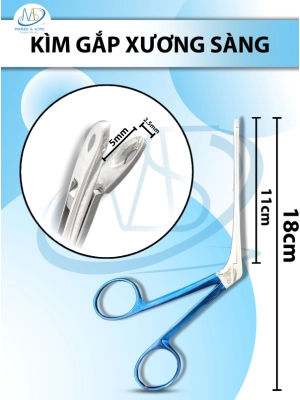 Kìm gắp xương sàng, kẹp phẫu thuật xương mũi weil- Blackesley Dài 19cm có thể tháo rời, chiều dài làm việc 11cm, đầu D5mm R2.5mm