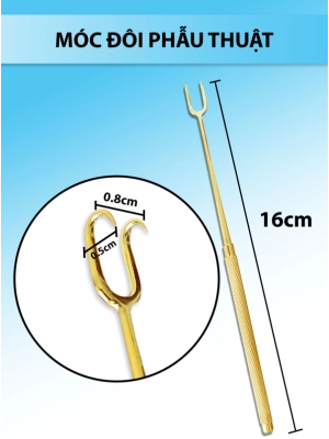 Móc đôi phẫu thuật, móc đôi nhọn 16cmx1,2cm
