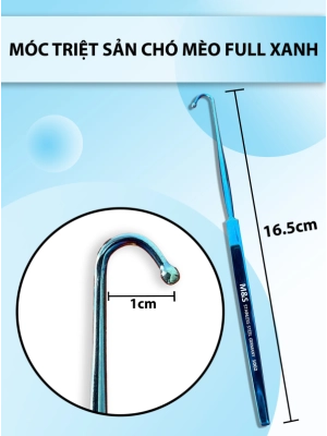 Móc triệt sản chó mèo 16,5cmx1cm , móc tử cung chó mèo  full xanh