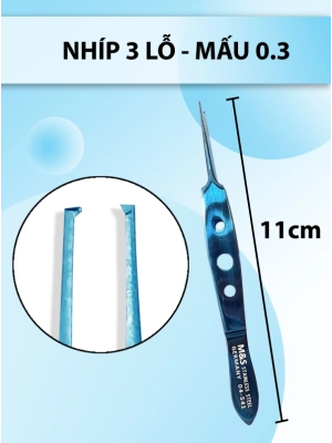 Nhíp 3 lỗ mấu 0.3 full xanh
