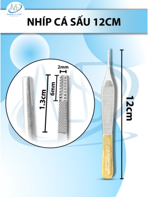 Nhíp cá sấu TC 12cm D1.3cm Drang 6mm R2mm