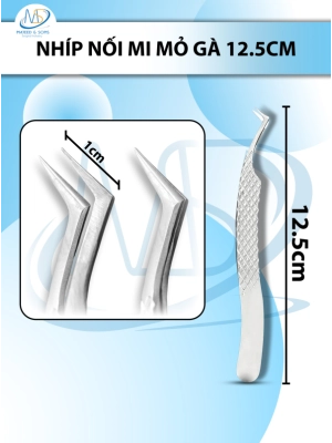 Nhíp nối mi mỏ gà, nhíp thông minh 12.5cm D1cm BẠC 12.7cm D1cm