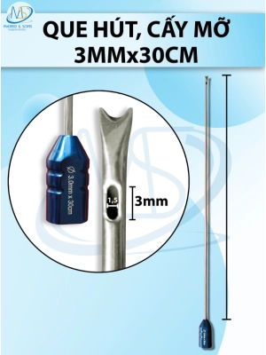 Que hút 30cm x 4mm , 1 lỗ có lưỡi tách mô