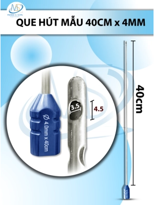Que hút 40cm x 4mm, 3 lỗ tháp tròn