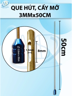 Que hút mỡ 50cm x 3mm ,3 lỗ 8 x 1,5mm