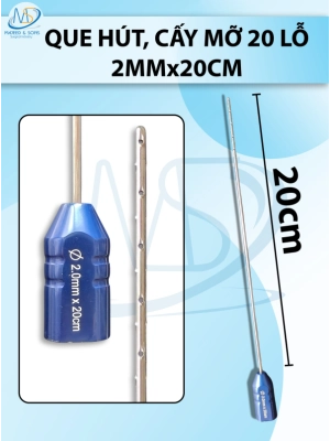 Que hút mỡ cấy 20 lỗ, que hút lỗ sắc bén cắt mỡ tốt  2mmx20cm