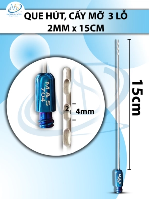 Que hút mỡ, kim hút  3 lỗ 2mmx15cm D4 R2