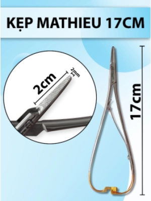 Kẹp mathieu 17cm x 2 mm, Kẹp mathieu kẹp chun nha khoa
