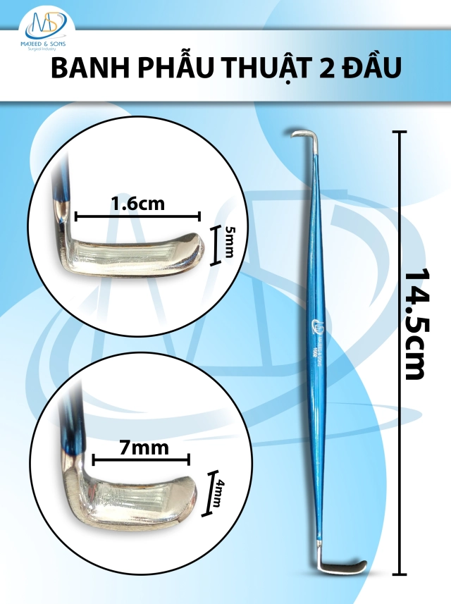 Banh phẫu thuật Ragnell-Davis 14.5cm 15x5mm 9mmx4mm  XANH