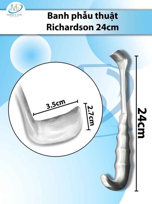 Banh phẫu thuật Richardson 24cm, đầu D3.5cm R2.7cm