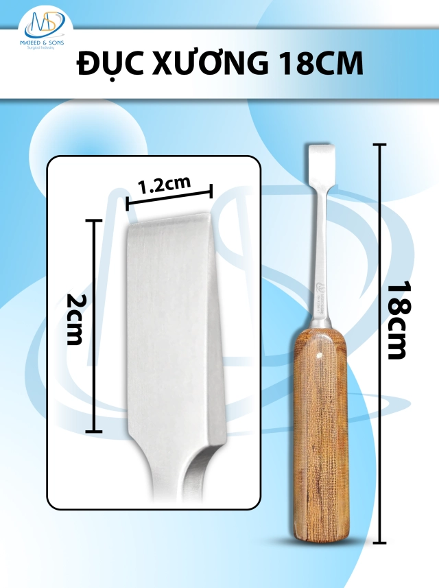 Đục xương, Đục Lexer Mini Osteotome 18cm ,d2cm r1.2cm