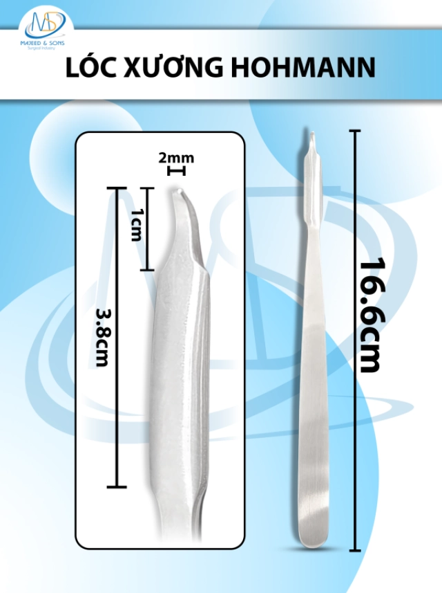 Lóc xương hohmann Dài 16.6cm d3.8cm dmin 1cm r2mm